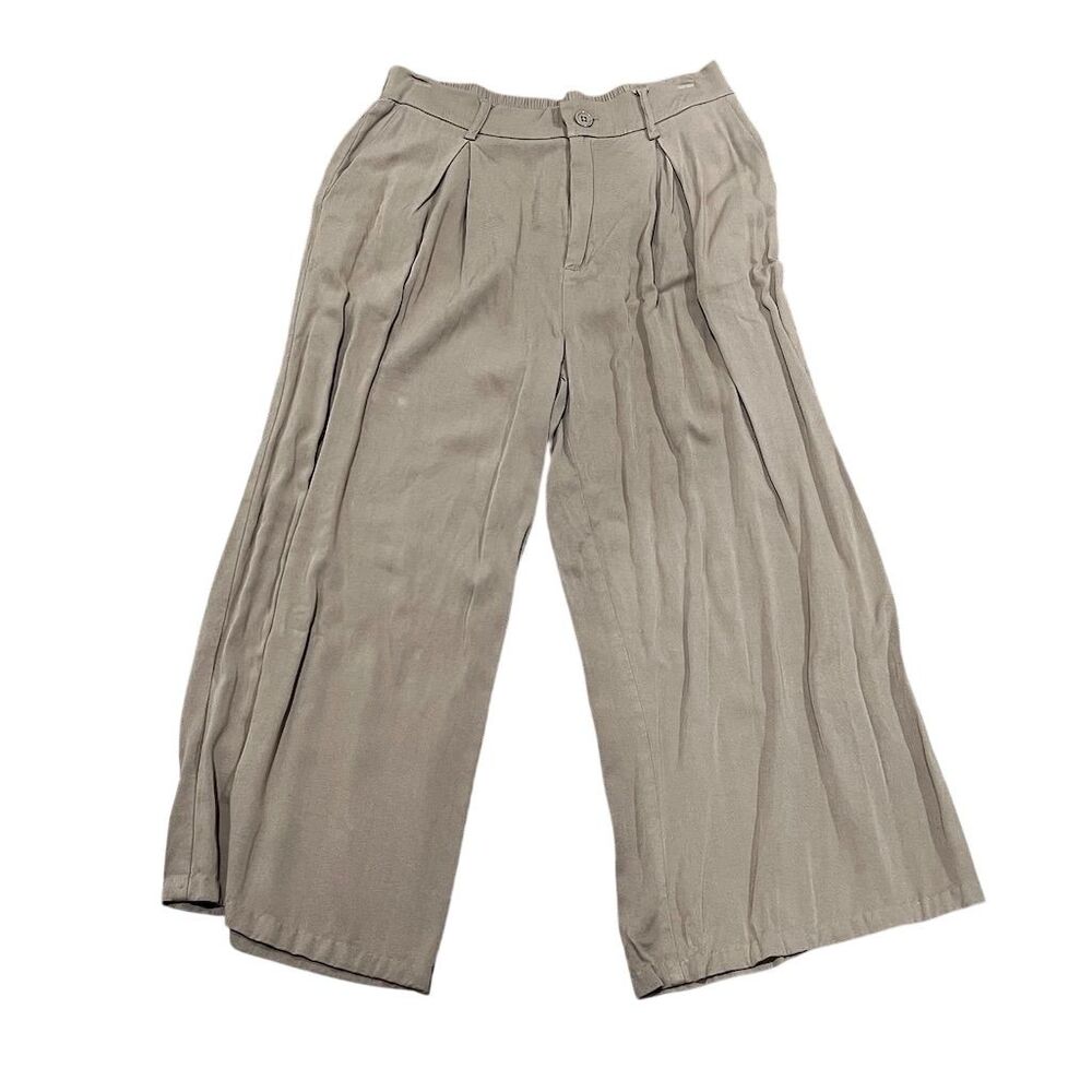 Rachel Roy Women's Wide-Leg Pants Brown M Flowy Casual Pleated